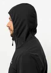 Jack Wolfskin Softshelljacke FELDBERG HOODY Schwarz/Weiß/Dunkelgrau