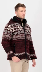 DEPROC Active Strickfleecejacke LHOTSE MEN Dunkelrot/Bordeaux