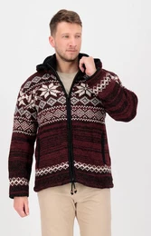 Strickfleecejacke LHOTSE MEN mit Kapuze und weichem Fleece gefttert