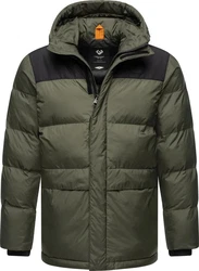 Ragwear Steppjacke Mikkesh Herren Winterjacke mit Kapuze Dunkelgrün/Grün