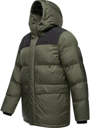 Ragwear Steppjacke Mikkesh Herren Winterjacke mit Kapuze Dunkelgrün/Grün