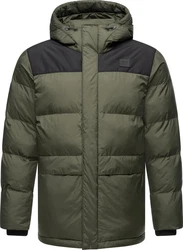 Ragwear Steppjacke Mikkesh Herren Winterjacke mit Kapuze Dunkelgrün/Grün