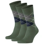 Burlington Kurzsocken Herren Socken 3er Pack - Manchester Dunkelgrün