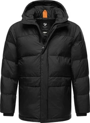 Ragwear Steppjacke Mikkesh Herren Winterjacke mit Kapuze Schwarz