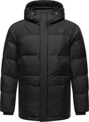 Ragwear Steppjacke Mikkesh Herren Winterjacke mit Kapuze Schwarz