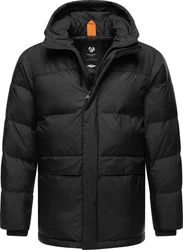Ragwear Steppjacke Mikkesh Herren Winterjacke mit Kapuze Schwarz