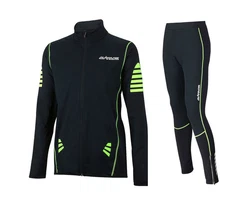 Airtracks Fahrradhose Herren Thermo Radtrikot Set Pro Windstopper Neonfarben/Grün