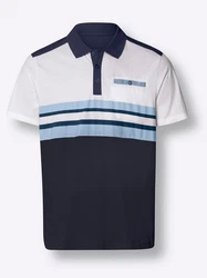 Sieh an! T-Shirt Poloshirt Hellblau/Weiß/Dunkelblau/Blau