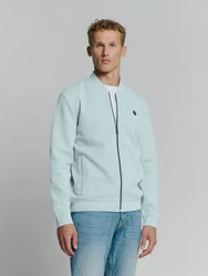 NO EXCESS Sweatshirt Bomber-Sweatjacke Hellblau/Türkis