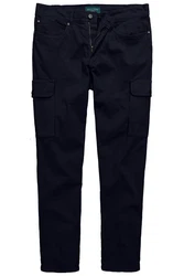 Boston Park Cargohose Straight Fit Dunkelblau/Blau