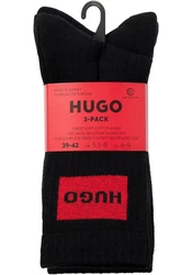 HUGO Freizeitsocken QS RIB LABEL Rot/Schwarz