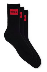 HUGO Freizeitsocken QS RIB LABEL Rot/Schwarz