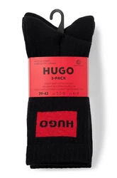 HUGO Freizeitsocken QS RIB LABEL Rot/Schwarz