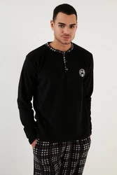 Buratti Pyjama Regular Fit (2 tlg) Schwarz/Grau