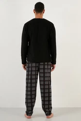 Buratti Pyjama Regular Fit (2 tlg) Schwarz/Grau