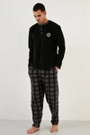 Buratti Pyjama Regular Fit (2 tlg) Schwarz/Grau