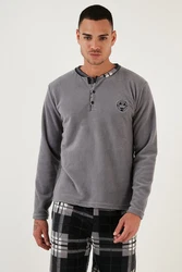 Buratti Pyjama Regular Fit (2 tlg) Hellgrau/Grau/Hellblau