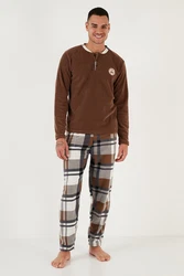 Buratti Pyjama Regular Fit (2 tlg) Dunkelrot/Hellblau/Rot/Beige/Dunkelbraun/Braun