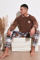 Buratti Pyjama Regular Fit (2 tlg) Dunkelrot/Hellblau/Rot/Beige/Dunkelbraun/Braun