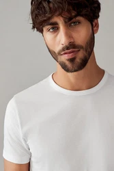 Next Unterhemd Regular Fit T-Shirt-Unterwäsche 2er-Pack Weiß/Grau