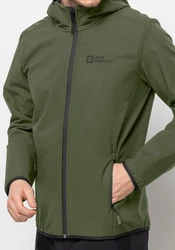 Jack Wolfskin Softshelljacke BORNBERG HOODY Dunkelgrün/Grün