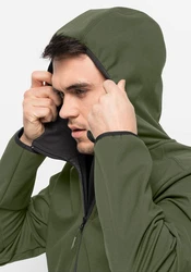 Jack Wolfskin Softshelljacke BORNBERG HOODY Dunkelgrün/Grün