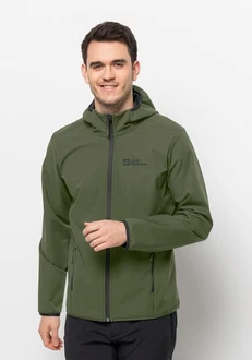 Jack Wolfskin Softshelljacke BORNBERG HOODY Dunkelgrün/Grün Jack Wolfskin Softshelljacke BORNBERG HOODY Dunkelgrün/Grün