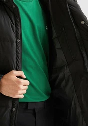 United Colors of Benetton Steppjacke mit Zipper und Druckknöpfen Schwarz/Dunkelgrau/Grau
