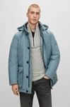 BOSS ORANGE Outdoorjacke Osiass mit Knopfverschluss Blau/Hellblau/Grau