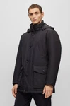 BOSS ORANGE Outdoorjacke Osiass mit Knopfverschluss Schwarz