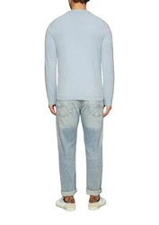 s.Oliver Strickpullover mit Logostickerei Hellblau/Blau