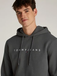 Tommy Jeans Hoodie TJM REG LINEAR LOGO HOODIE EXT Dunkelgrau/Grau/Dunkelgrün