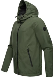 Ragwear Softshelljacke Shellwie Wasserdichte Herren Übergangsjacke mit Kapuze Dunkelgrün/Grün