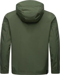 Ragwear Softshelljacke Shellwie Wasserdichte Herren Übergangsjacke mit Kapuze Dunkelgrün/Grün