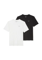 Marc O'Polo DENIM T-Shirt Weiß/Schwarz/Dunkelblau