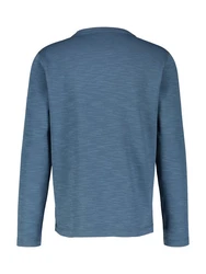 LERROS Langarmshirt mit Serafino Ausschnitt Blau/Grau/Hellblau/Dunkelblau