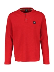 LERROS Langarmshirt mit Serafino Ausschnitt Rot/Dunkelrot