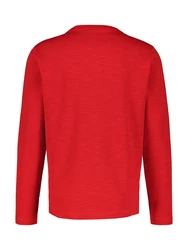 LERROS Langarmshirt mit Serafino Ausschnitt Rot/Dunkelrot