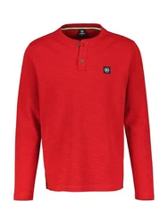 LERROS Langarmshirt mit Serafino Ausschnitt Rot/Dunkelrot