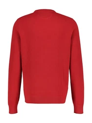 LERROS Rundhalspullover mit Logo Rot/Dunkelrot