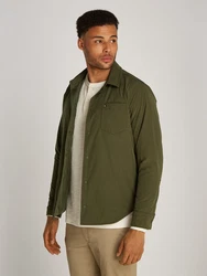 Tommy Hilfiger Hemdjacke LW PACKABLE SHIRT JACKET mit Brusttasche Dunkelgrün/Khaki/Grün