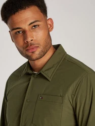 Tommy Hilfiger Hemdjacke LW PACKABLE SHIRT JACKET mit Brusttasche Dunkelgrün/Khaki/Grün