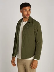 Tommy Hilfiger Hemdjacke LW PACKABLE SHIRT JACKET mit Brusttasche Dunkelgrün/Khaki/Grün