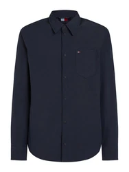 Tommy Hilfiger Hemdjacke LW PACKABLE SHIRT JACKET mit Brusttasche blau