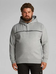 Calvin Klein Big&Tall Sweatshirt BT_SPLIT LINE LOGO HOODIE mit Logoprint dunkelgrau/graumeliert