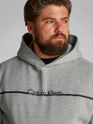 Calvin Klein Big&Tall Sweatshirt BT_SPLIT LINE LOGO HOODIE mit Logoprint dunkelgrau/graumeliert