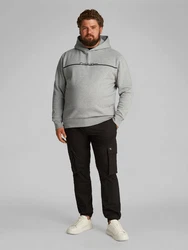 Calvin Klein Big&Tall Sweatshirt BT_SPLIT LINE LOGO HOODIE mit Logoprint dunkelgrau/graumeliert