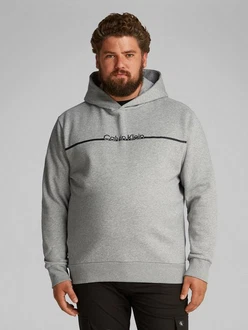 Calvin Klein Big&Tall Sweatshirt BT_SPLIT LINE LOGO HOODIE mit Logoprint dunkelgrau/graumeliert Calvin Klein Big&Tall Sweatshirt BT_SPLIT LINE LOGO HOODIE mit Logoprint dunkelgrau/graumeliert