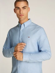 Tommy Jeans Hemd Hellblau/Blau