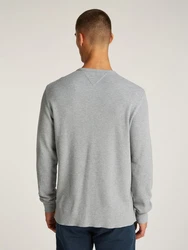 Tommy Jeans Langarmshirt TJM SLIM WAFFLE L/S TEE EXT Grau